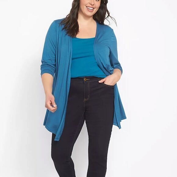 Lane Bryant Turquoise Blue Tank Top 18/20 Cotton Blend NWOT Adjustable Straps - Picture 13 of 14